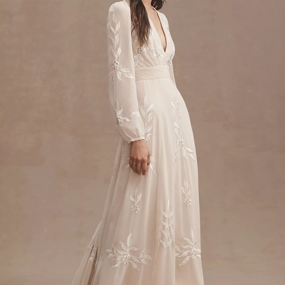 BHLDN Belize Size 12 dress, Oyster color. Runs small